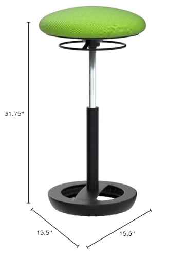 Safco Twixt Active Movement Seating Chair, Ergonomic Support, Extended Height, Green Mesh - color: Green, style: Extended-Height
