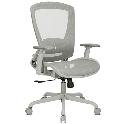 ELABEST Mesh Office Chair,Ergonomic Computer Desk Chair,Sturdy Task Chair- Adjustable Lumbar Support & Armrests,Tilt Function,Comfort Wide Seat,Swivel Home Office Chair (Grey Frame Grey Mesh) - color: Grey Frame Grey Mesh