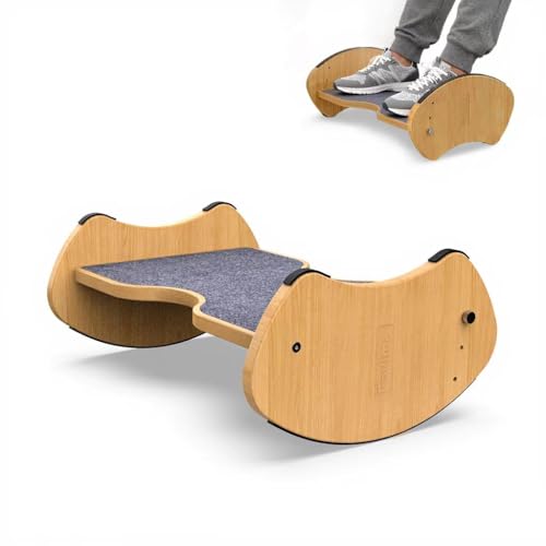 Bamboo Foot Rest,Fovima 2-in-1,Adjustable Foot Stool, Rocking Base