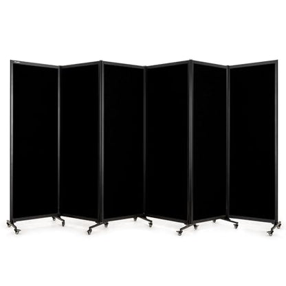 Room Partition 2.0 Upgrade Version,12'2"L* 6'7"H,6 Panel,Black - color: Black, size: 6