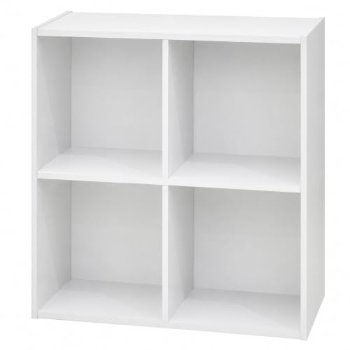 KB Designs - 4-Cube Bookcase, Unit Shelf, Storage Organizer, White - color: White