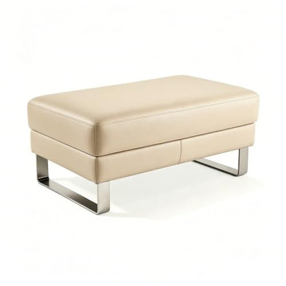 Waiting Room Bench Faux Leather Reception Seating for Office Lobby - color: Beige, size: 23.6"L×17.7"W×16.9"H