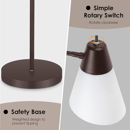 Coucrek Floor Lamp, Reading Floor Lamps for Living Room - color: Brown