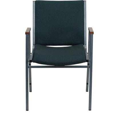 Flash Furniture Hercules Fabric Stack Chair with Arms, Green - color: Green Patterned Fabric, size: Set of 1
