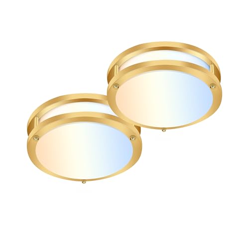 hykolity 10 inch Flush Mount LED Ceiling Light Fixture,1100LM - color: Gold, size: 10-inch