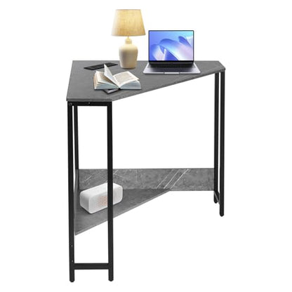 Corner Desk with Outlets and USB Ports, Small Space Saving Computer Desk, Modern Design with Excellent Load Bearing for Home Office