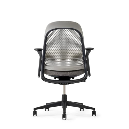 Haworth Breck Ergonomic Office Chair, Home Office Desk Chair, Stone | Computer Desk Chair with Height-Adjustable Lumbar Support, Black Trim, and 4D-Arms - color: Stone, style: Black Trim