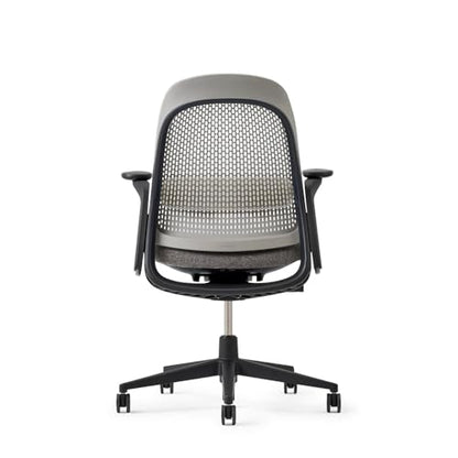 Haworth Breck Ergonomic Office Chair, Home Office Desk Chair, Stone | Computer Desk Chair with Height-Adjustable Lumbar Support, Black Trim, and 4D-Arms - color: Stone, style: Black Trim