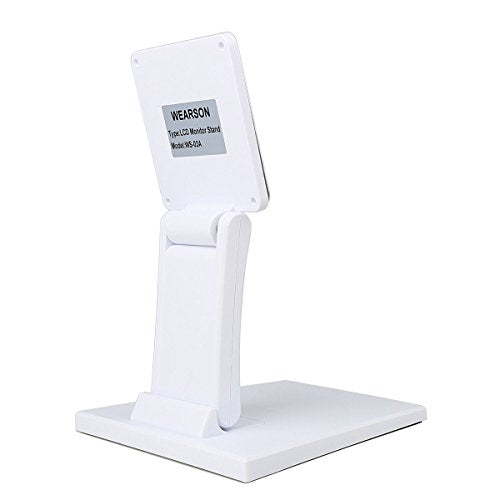 WEARSON Single Adjustable LCD Monitor Stand Mount Folding VESA Monitor Desk Stand with VESA Hole 75x75mm 100x100mm (White) - color: White