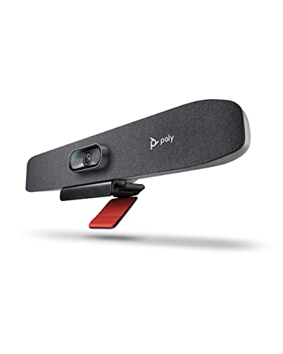 Poly Studio R30 4K Video Conference System - Camera, Mic, and Speaker Bar for Small Rooms - Presenter Tracking, NoiseBlockAI, Framing - Plug & Play - Works w/Teams, Zoom & More