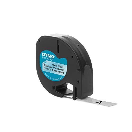 DYMO - DYM16952 Authentic LetraTag Labeling Tape for LetraTag Label Makers, Black Print on Clear pastic Tape, 1/2'' W x 13' L, 1 roll (16952) - style: Clear pastic Tape