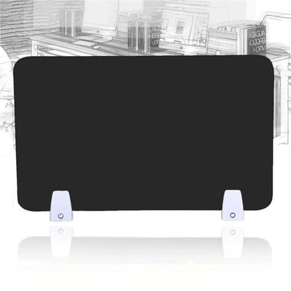 Freestanding Desktop Divider 1pc Desktop Partition Black Office Divider Screen Desk Baffle for School Workstation Privacy Workspace Organizer