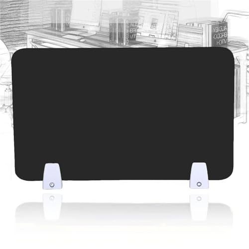 Freestanding Desktop Divider 1pc Desktop Partition Black Office Divider Screen Desk Baffle for School Workstation Privacy Workspace Organizer