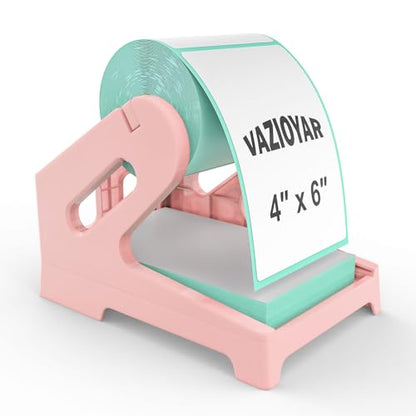 Thermal Label Holder for Rolls and Fan-Fold Labels, Sticker Roll Holder Work with Desktop Label Printer, Label Stand Shipping Supplies for Home Office(Pink) - color: Pink