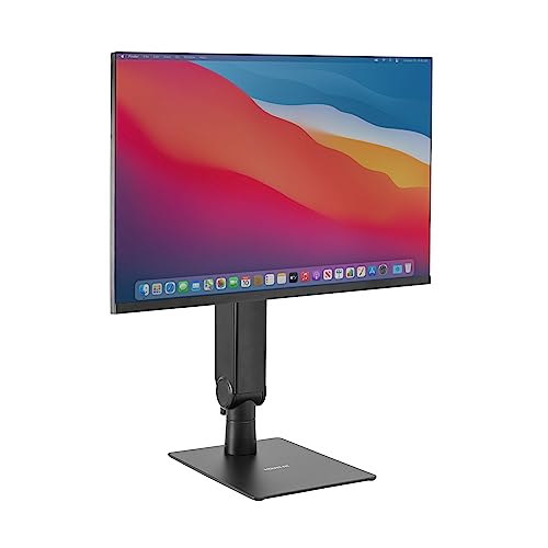Mount-It! Freestanding Single Monitor Arm 17" to 32", Height Adjustable, Tension Adjustable Spring Mechanism Monitor Stand, Max VESA 100x100, Swivel, Rotation, Instant Height Adjustment, Black