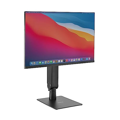 Mount-It! Freestanding Single Monitor Arm 17" to 32", Height Adjustable, Tension Adjustable Spring Mechanism Monitor Stand, Max VESA 100x100, Swivel, Rotation, Instant Height Adjustment, Black
