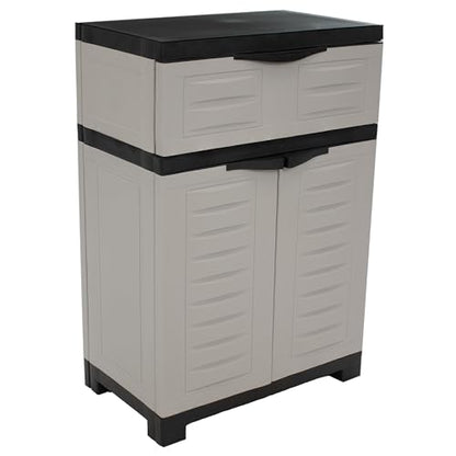 Sunnydaze 34.5" Garage Storage Cabinet with Adjustable Shelf, Gray - color: Grey, style: With Drawer - 34.5" H