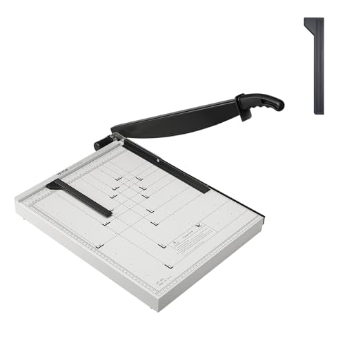 VEVOR Paper Cutter, 18 in Cut Length Guillotine Trimmer, 15-Sheet Capacity, Heavy-Duty Paper Cutter with Security Guard Rail/Blade Lock, Paper Trimmer for Cardstock, Cardboard, Home, Office & School - size: 18" 15-Sheet
