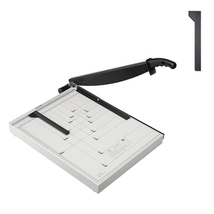 VEVOR Paper Cutter, 18 in Cut Length Guillotine Trimmer, 15-Sheet Capacity, Heavy-Duty Paper Cutter with Security Guard Rail/Blade Lock, Paper Trimmer for Cardstock, Cardboard, Home, Office & School - size: 18" 15-Sheet