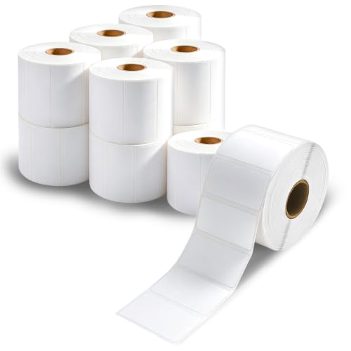 ESSENTIAL 2" x 1" Direct Thermal Printer Labels for Barcodes, Address | Permanent Adhesive, Compatible with Zebra, Rollo and Other Desktop Printers, 1300 Labels of Roll, 12 Rolls (15600 Labels) - size: 2"x1"-1300 Labels/ Roll