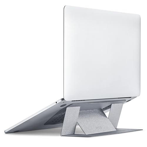 MOFT Invisible Laptop Stand, Stick-On Portable Laptop Riser for Mobile Work - color: Silver, size: 11.6"-16" Laptops-adhesive