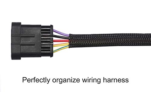 25ft - 1/4 inch PET Expandable Braided Sleeving – Black – Alex Tech Braided Cable Sleeve - color: Black, size: 1/4"-25ft