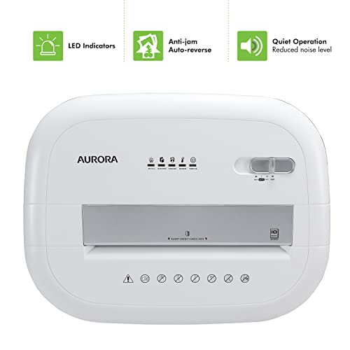 Aurora Professional Grade 10-Sheet High Security Micro-Cut Paper and Credit Card Shredder/ 60 Minutes/Security Level P-5, White - style: 10-Sheet Microcut 60 Min/ P5