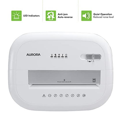 Aurora Professional Grade 10-Sheet High Security Micro-Cut Paper and Credit Card Shredder/ 60 Minutes/Security Level P-5, White - style: 10-Sheet Microcut 60 Min/ P5