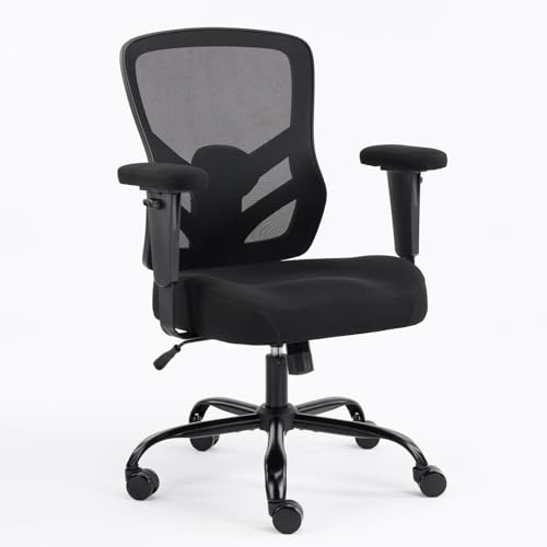 YFO Ergonomic Office Chair, Mesh Computer Desk Chair | Adjustable Back Lumbar Support and Armrests, Comfy Executive Rolling Swivel Task Chair for Home Office, Black - color: Black