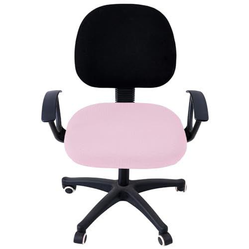 Smiry Ergonomic Office Chair Armrest Pads Pink, Set of 2 Stretch Jacquard Office Computer Chair Seat Covers Pink
