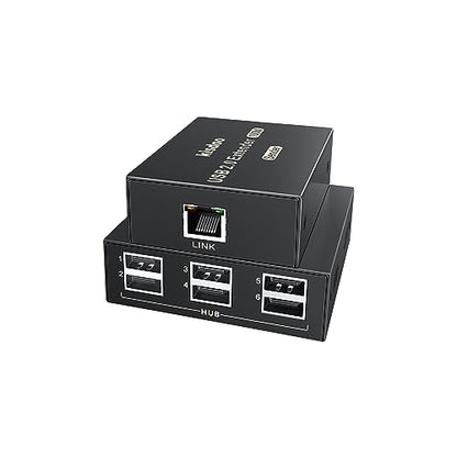 USB Extender Over Ethernet 200ft USB2.0 HUB 6ports RJ45 Cat5e/6 up to 480Mbps Plug & Play for USB Camera、touchscreens、Scanner Storage Hard Drive PC Windows,MacOS,Android