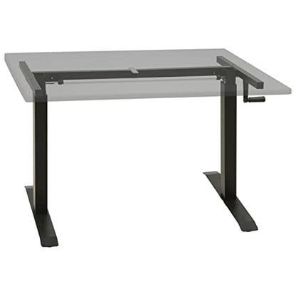 Gecheer Manual Height Adjustable Standing Desk Frame, Hand Crank Black Powder-Coated Steel, for Home Office Workspace, 28.0-44.5 in Height, 23.6 x 63.0 x 44.5 in Dimensions