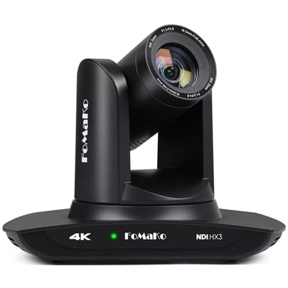 FoMaKo K30NS 4K 30x Optical Zoom PTZ Camera with NDI 6 & NDI HX3, AI Auto-Tracking Gen 3, 3G-SDI/LAN/USB3.0/HDMI – Professional Live Streaming Camera for Church, Worship, Education & Conference - color: Light Black