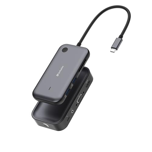 Verbatim Share My Screen Video Extender 1080p USB-C Wireless HDMI Transmitter and Receiver Display Adapter with USB Hub and Card Reader - style: 1080p