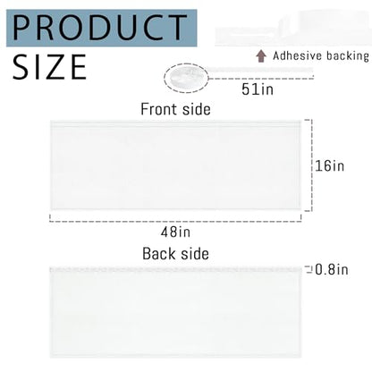 48" Under Desk Privacy Panel White Self-Adhesive Modesty Panel 600D Heavy Duty Desk Skirt Privacy Divider for Office Home or Standing Workstation Concealer Shield - size: White - 48"W