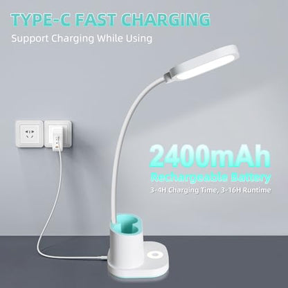 LED Desk Lamp for Dorm Home Office Bedroom, Dimmable Reading Light - color: Green