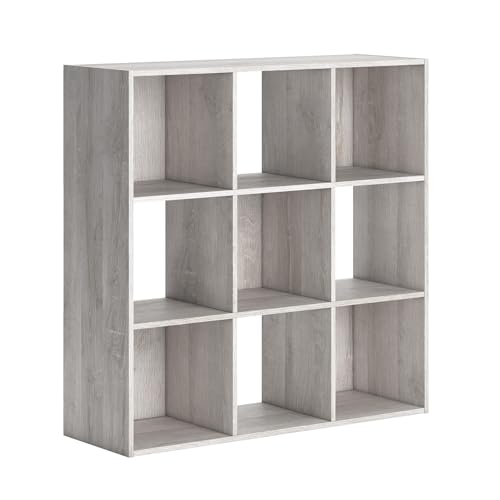 Signature Design by Ashley Paxberry 9 Cube Organizer Bookshelf, Whitewash - color: Whitewash, size: 9-Cube