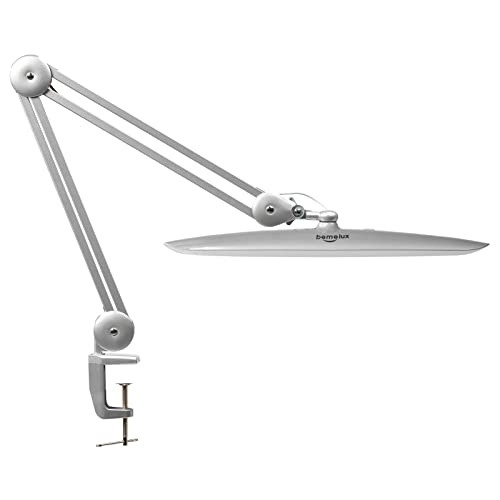 LED Desk Lamp with Clamp, Dimming Task Lamp for Reading Desktop Office Workbench Table Architect Sewing Study Home Craft, 117PCS LEDs, 2200 Lumens 20 Inch Metal Swivel Arm Work Lamp (Silver) | 117 SMD LEDs with 4 brightness levels provide eye-caring light