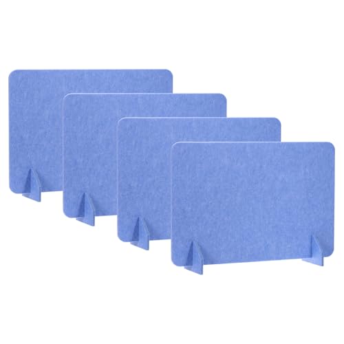 PATIKIL Desk Divider, 4 Set 24 x 16 Inch Acoustic Freestanding Desk Divider Desk Privacy Panel with 8 Pcs Support Feet for Library Office Workstation,Blue - color: Blue