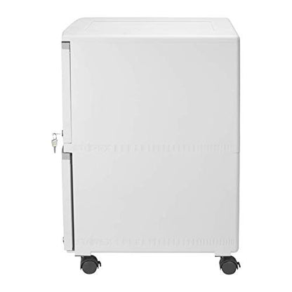 Storex Two-Drawer Mobile File Cabinet with Lock, 14.8 x 18 x 26-Inch, Gray (61301B01C) - color: Grey, size: 26" x 31.8" x 14.1", style: 2-Drawer, With Casters
