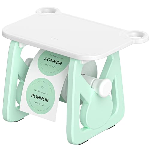 PONNOR Label Holder for Rolls and Fanfold Labels, Thermal Sticker Holder for Desktop Printer, Fragile Stickers for Shipping, Label Stand Accessory Supplies for Home, DIY, Office, Small Business(Green) - color: Green