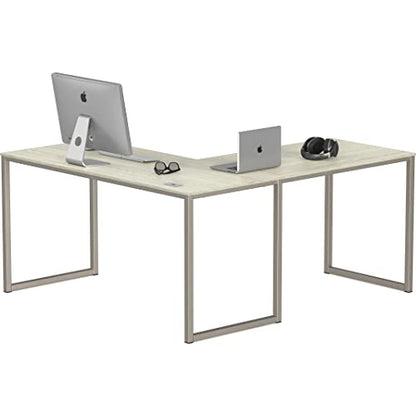 SHW Mission 55 x 60 L-Shape Home Office Computer Desk, Maple - color: Maple, size: 55-Inch L-Shaped