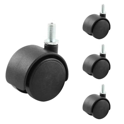 HOWDIA 4 Pack 2 Inch Swivel Caster Wheels for Cart, M8-1.25×13mm Threaded Stem Heavy Duty Casters, Nylon Wheels Replacement for Furniture, Table, Cabinet, Shelf（No Brake） - style: M8 - 1.25×13mm Threaded Stem No Brake