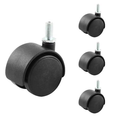 HOWDIA 4 Pack 2 Inch Swivel Caster Wheels for Cart, M8-1.25×13mm Threaded Stem Heavy Duty Casters, Nylon Wheels Replacement for Furniture, Table, Cabinet, Shelf（No Brake） - style: M8 - 1.25×13mm Threaded Stem No Brake