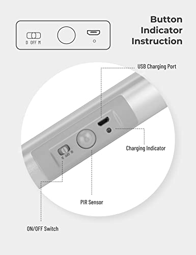 Joyzy 3 Pack Automatic Motion Sensor Closet Lights with Eye-Protection Design, LED Under Cabinet Wireless Lighting, Rechargeable Closet Lightings for Wardrobe Pantry Light - color: 3 pack