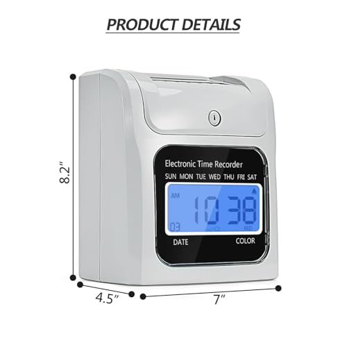 Time Clock Bundle with 400 Time Cards, 4 Ink Ribbons, 2 Ten-Slot Time Card Racks, & 2 Security Keys, Auto-Align Time Clocks for Employees Small Business - style: 400-Card Time Clock Bundle with Keys