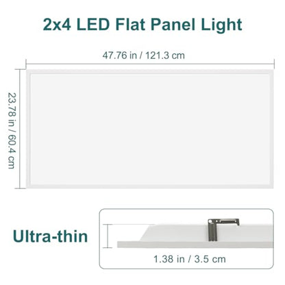 kadision 2x4 LED Flat Panel Light, 60W/50W/40W/30W/25W Adjustable, 5000K/4000K/3500K Selectable, 6600lm Dimmable LED Drop Ceiling Light Fixture, 100-277V ETL-Listed, 4-Pack