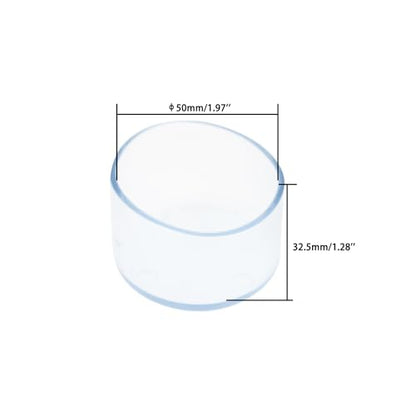 Round Chair Leg Caps,PVC Furniture Feet Covers,TTZEZE Transparent Round Floor Protectors,Clear Table Feet Covers Preventing Plastic Chair Leg Covers Scratches and Noise 50mm/1.97'', 12 - size: 1.97 inches