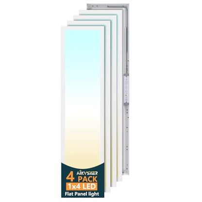 AIKVSXER 4Pack 1x4 LED Flat Panel Light, 50W Surface Mount Ceiling Fixture