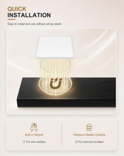 4-Pack 10 Inch Under Cabinet Lighting, 6500K Motion Sensor Light Black - color: Black | Daylight